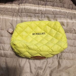 Mz Wallace Small Mica Neon Yellow Cosmetic Pouch Tote Bag